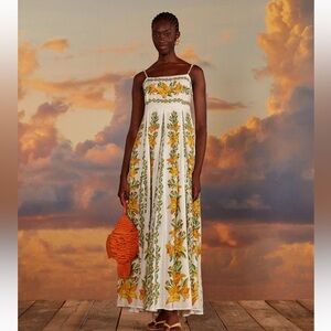 Farm Rio Off-White Tropical Lightness Sleeveless Maxi Dress